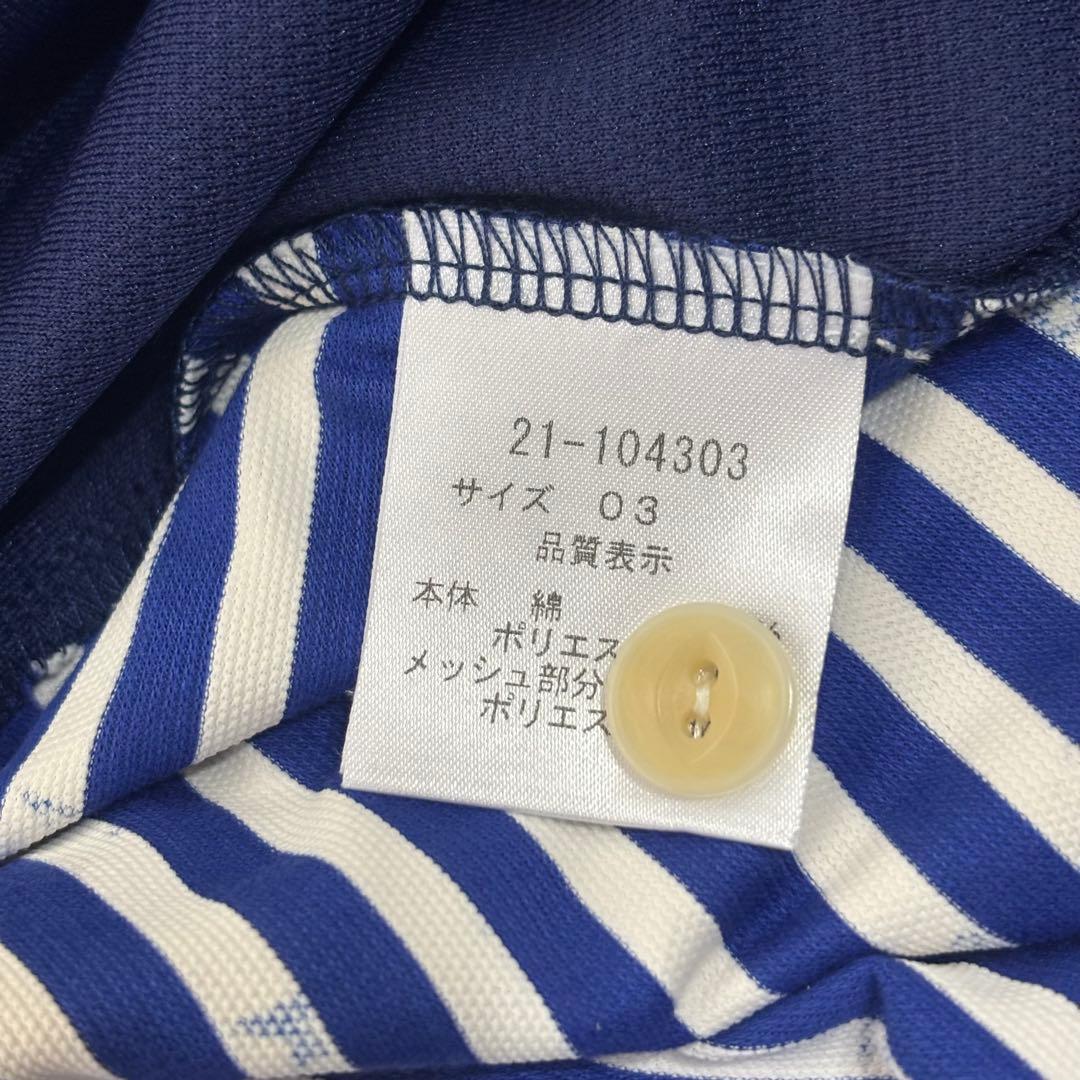 【新品】tovho メンズゴルフポロシャツ　Lサイズ ブルー　ボーダー　日本製