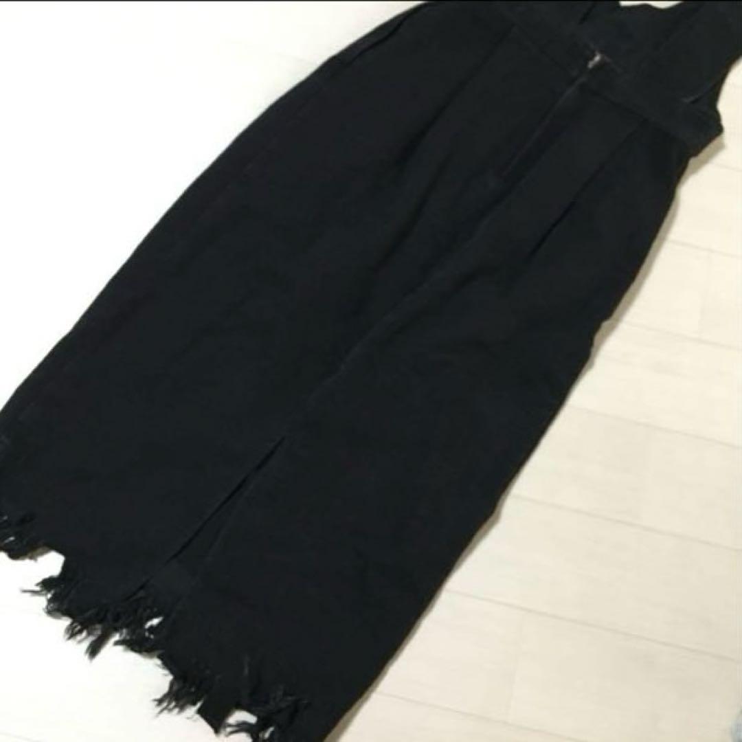 新品　PINUE デニム　フリンジ　ジャンパースカート