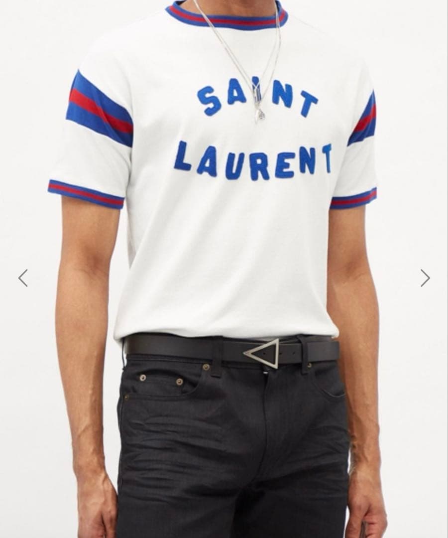 SAINT LAURENT PARIS ロゴT トリコロール ユニセックス
