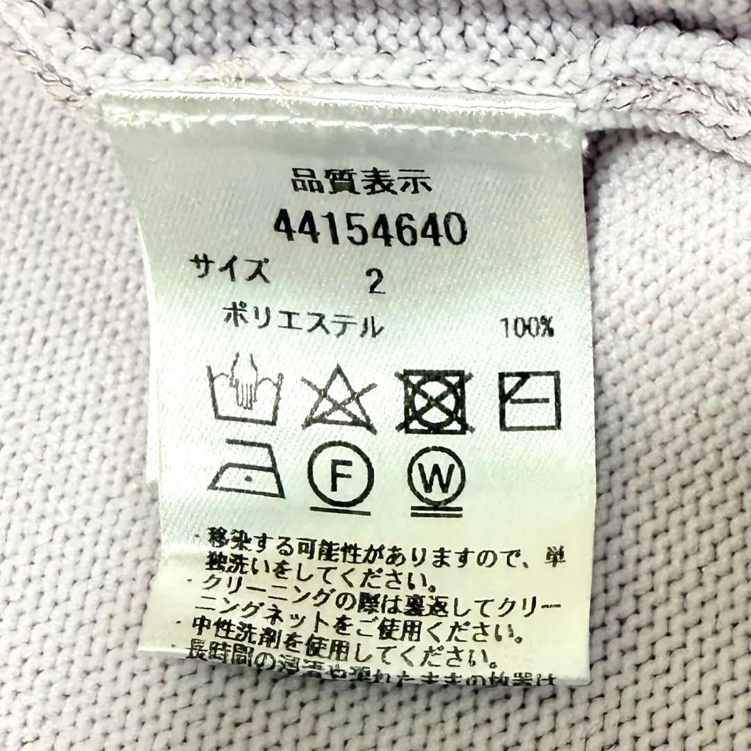 JUSGLITTY 金ボタン ノーカラーニットカーディガン 春 パープル M