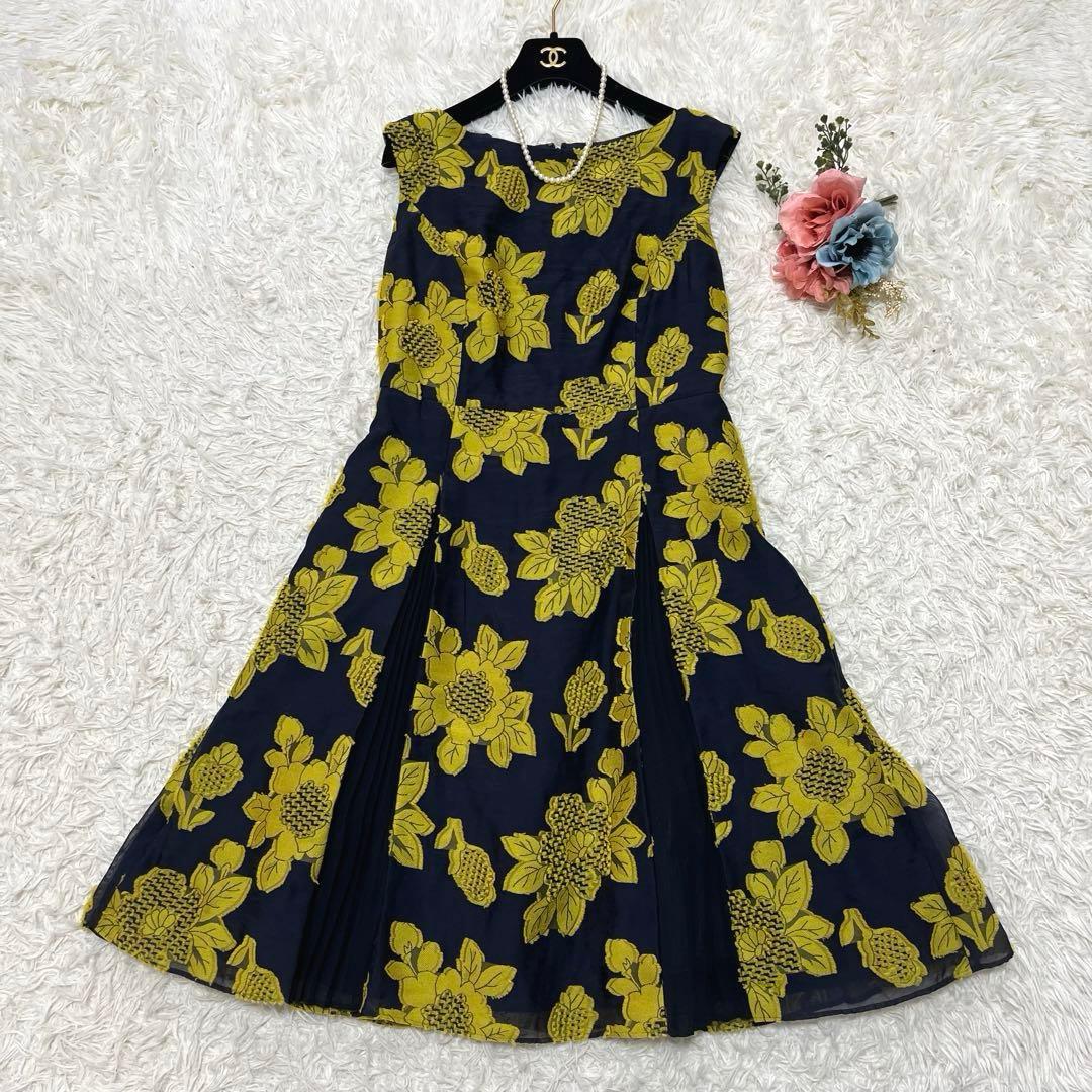 美品L✨TOCCA トッカ　SUNFLOWER ドレス　刺繍　4 刺繍ジャガード