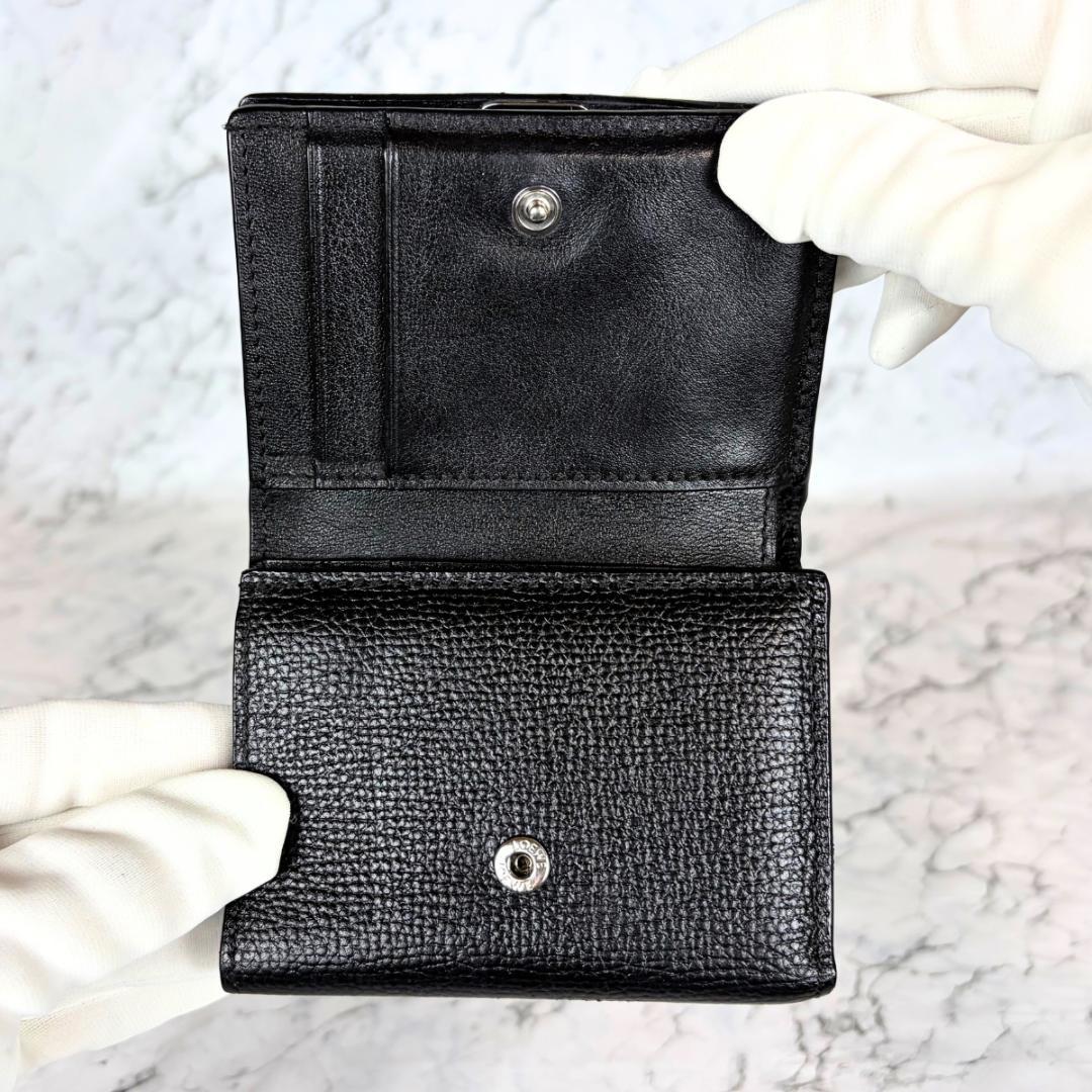 超美品⭐️LOEWE アナグラム トライフォールド ウォレット 財布 黒ブラック