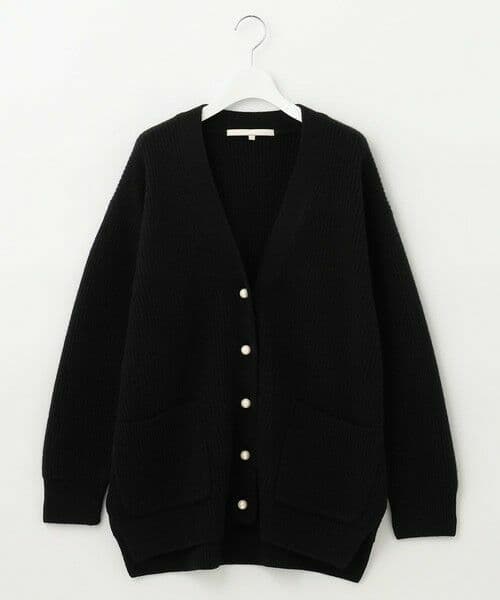 自由区【洗える】ウールカシミヤブレンド Vネックカーディガン