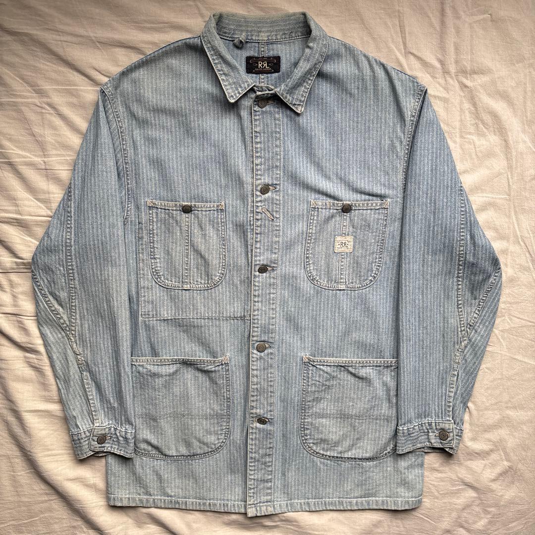 【90s】USA製 三つ星タグ RRL カバーオール ヘリンボーン ストライプ