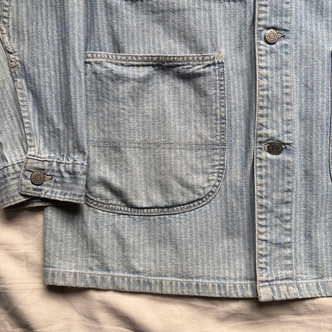 【90s】USA製 三つ星タグ RRL カバーオール ヘリンボーン ストライプ