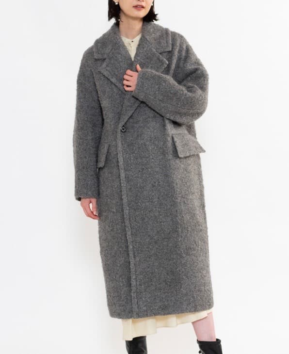 専用★HYKE完売ASTRAKHAN D/B COAT★グレー★サイズ1新品