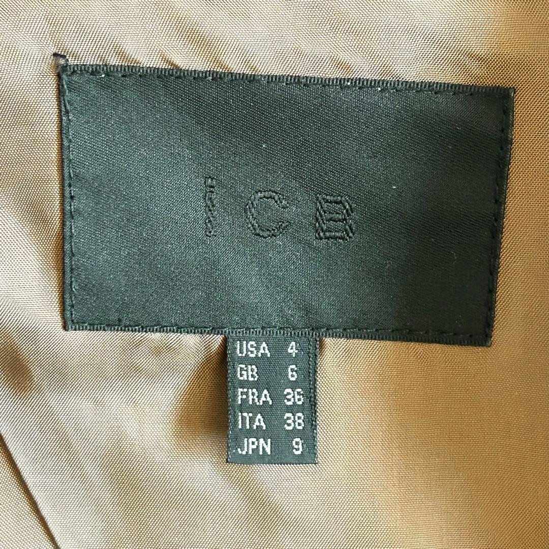 3084y美品 ICB カシミヤ混ロングリバーコート キャメル ベルト付き