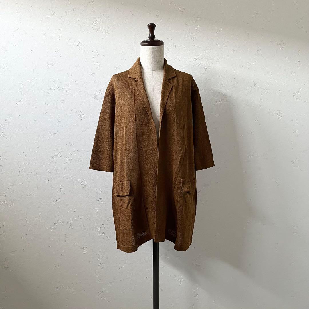 25SS デプレ コットンシルクペーパーツイスト ラペルカラーカーディガン