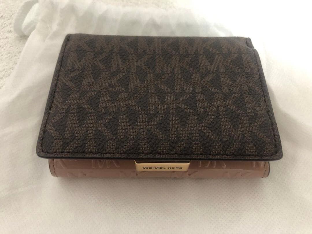 MICHAEL KORS 三つ折り財布 ダストピンク/ブラウン