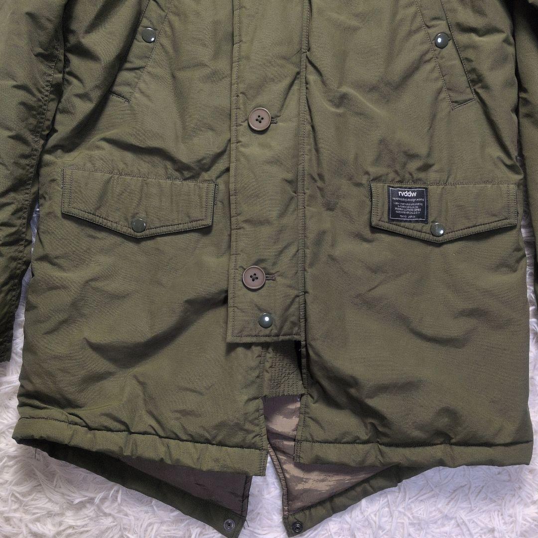 【N-3B✨rvddw✨L】モッズ ミリタリー コート カーキ リアルファー