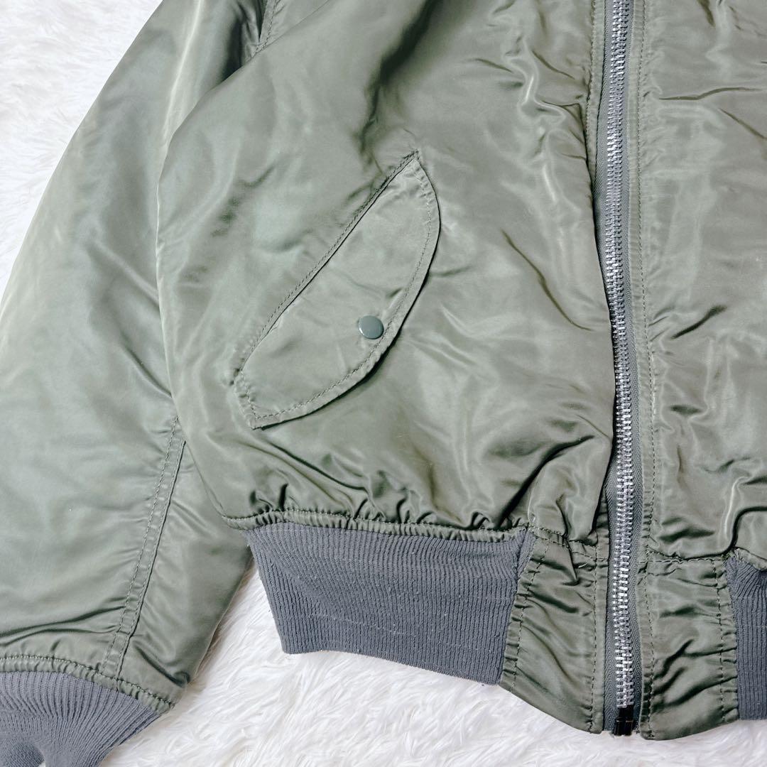 アルファ MA-1 カーキ M 80s IDEAL USA製　短丈　y2k