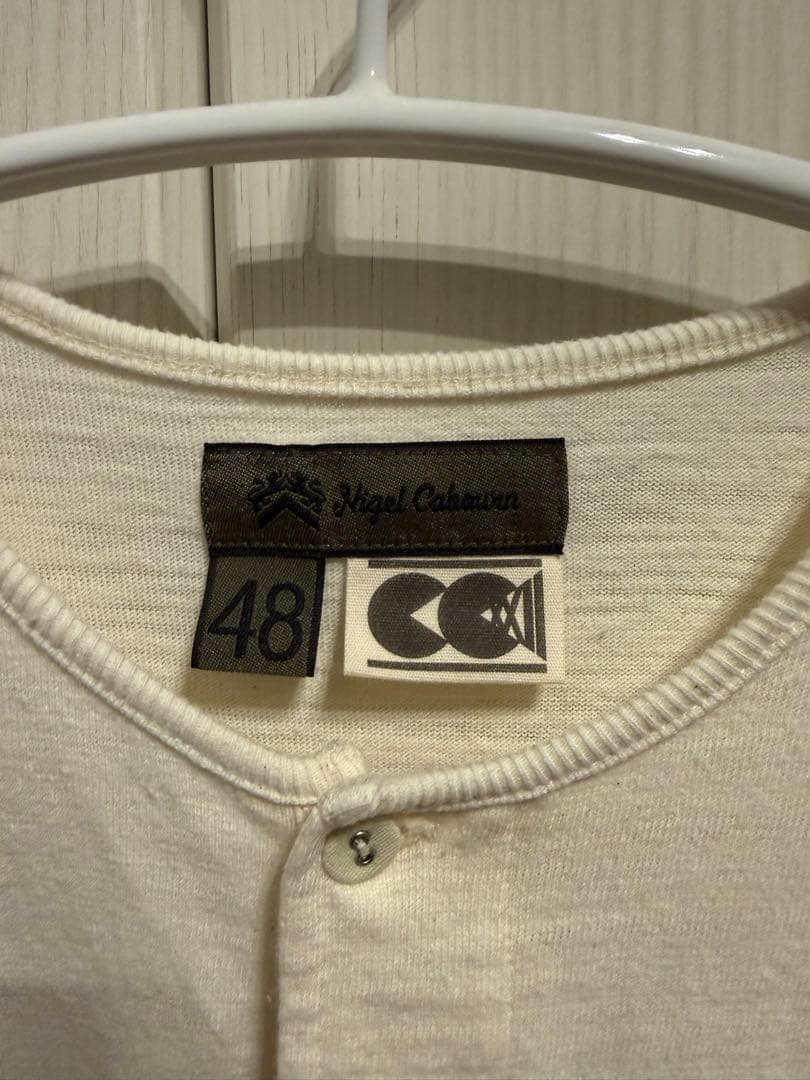 Nigel Cabourn ヘンリーネックTシャツ 48 アイボリー