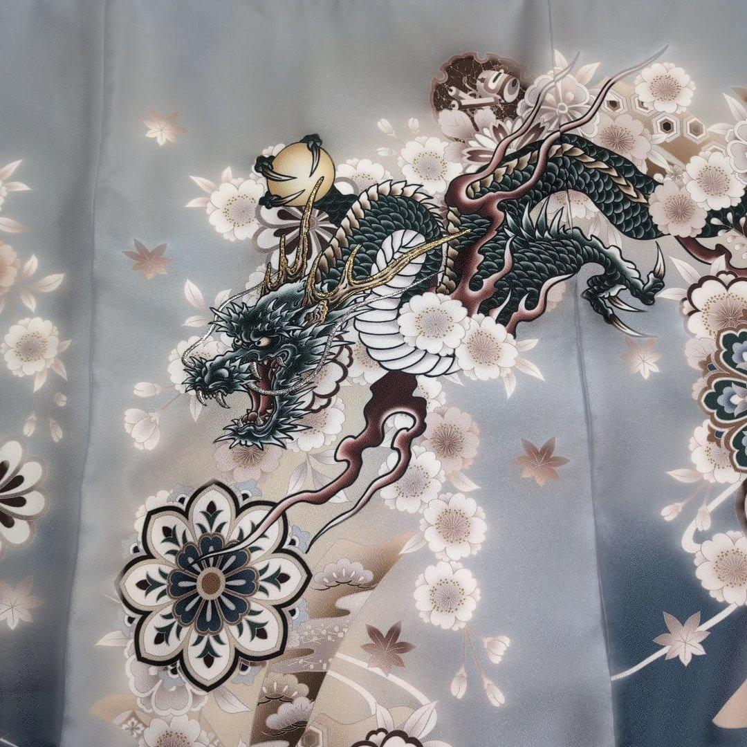 チナカ訳あり【新品未使用】お宮参り 産着 合繊 刺繍入り 祝着 グレー