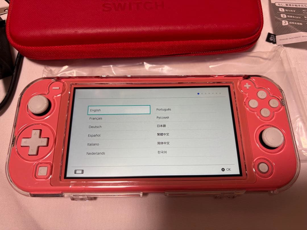 Nintendo Switch Lite本体　コーラル　完品　ケース+SDカード