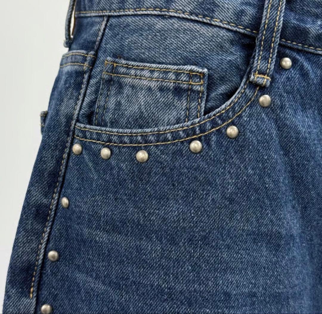 【新品タグ付き】Nalm.⭐︎スタッズルーズデニム