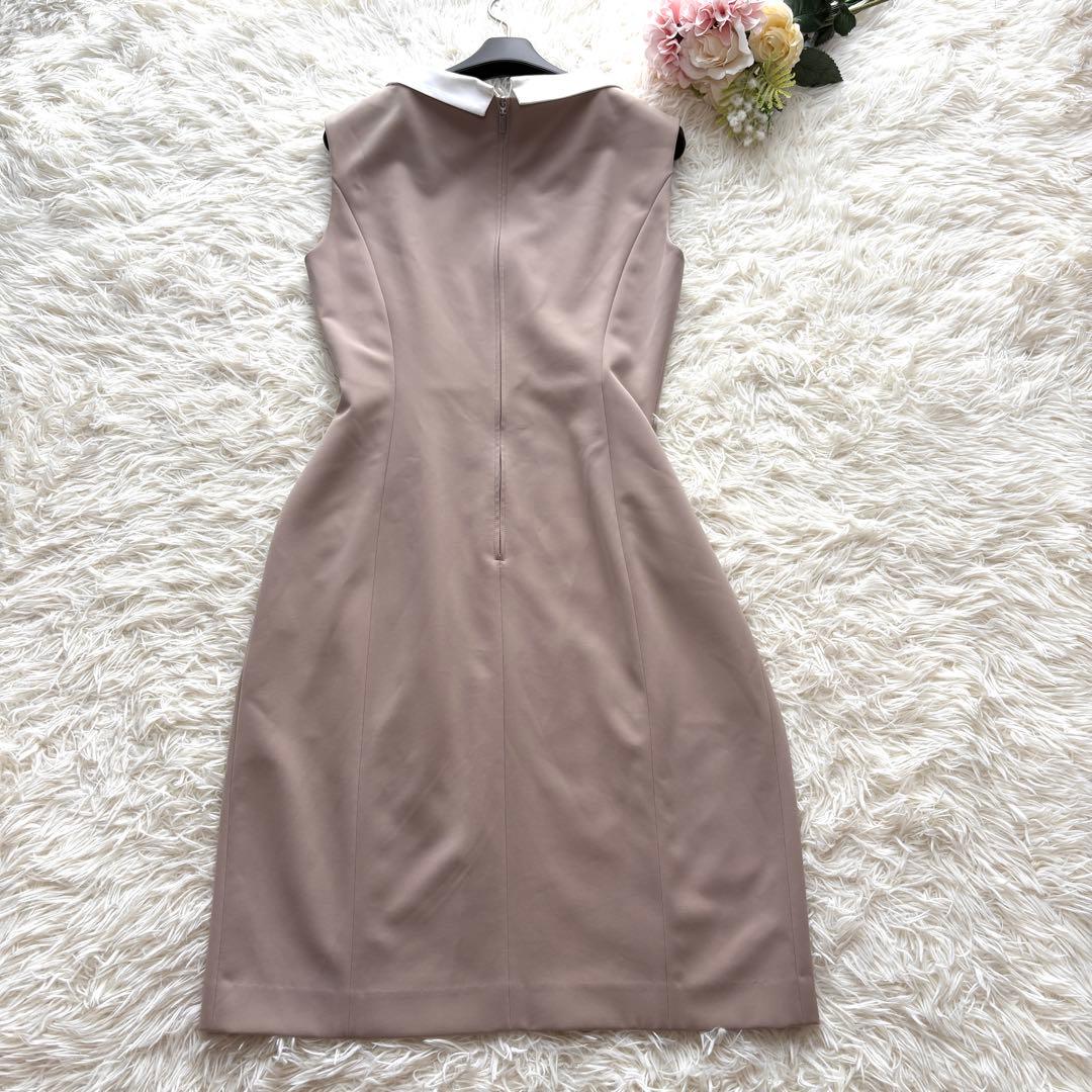 【美品】白襟　ポケットデザイン　フォクシー　ワンピース　ストレッチ　手洗い可