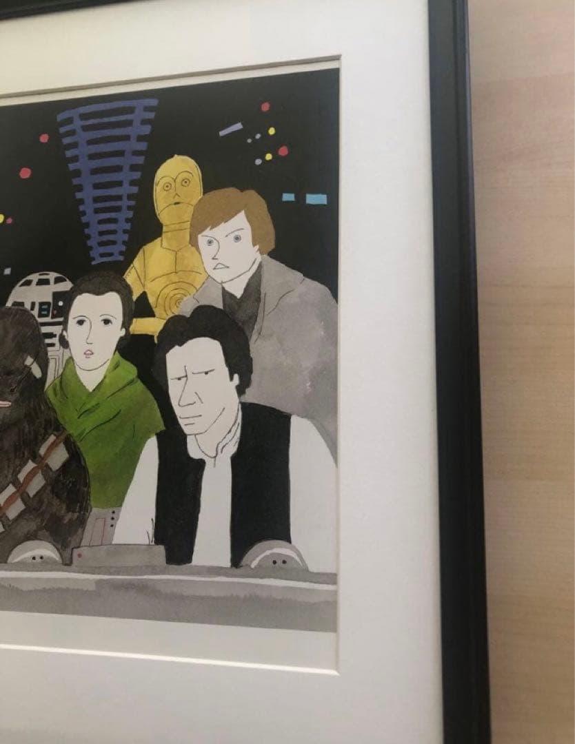PK額装品 和田誠 映画 スターウォーズ A3額入 ポスター風 イラスト