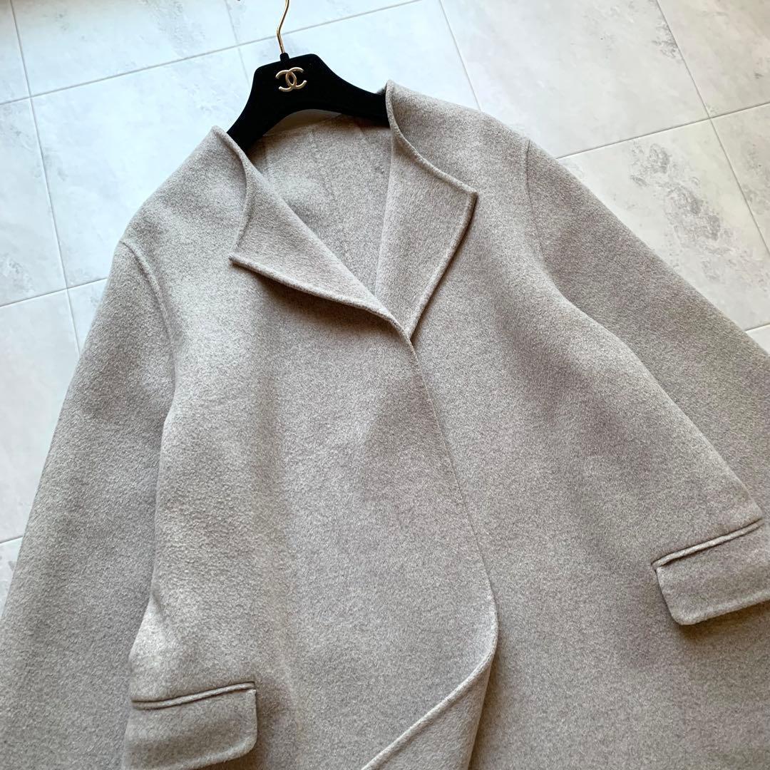 美品♡2021AW プラージュ ハミルトンノーカラーコート ダブルフェイス 38