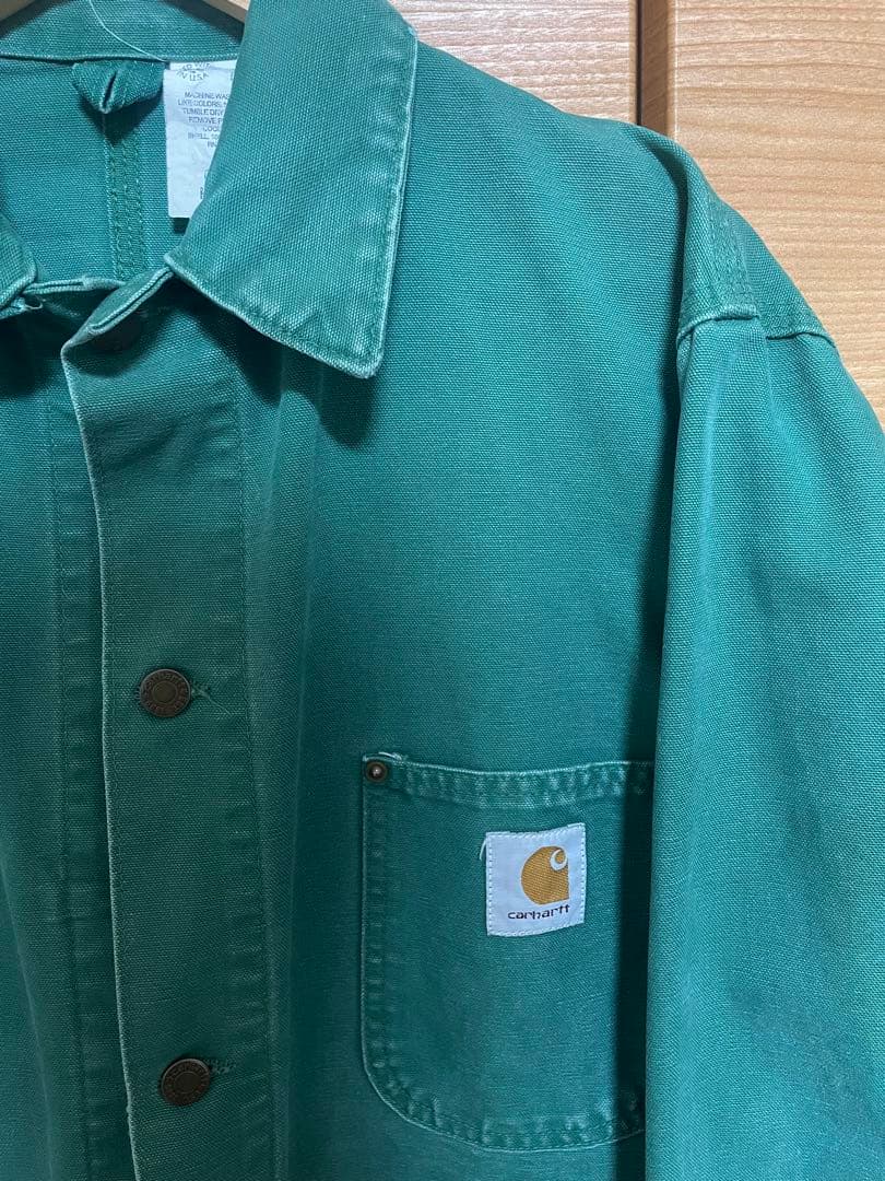 レア 裏地なし 1994年 Carhartt カーハート チョアコート グリーン
