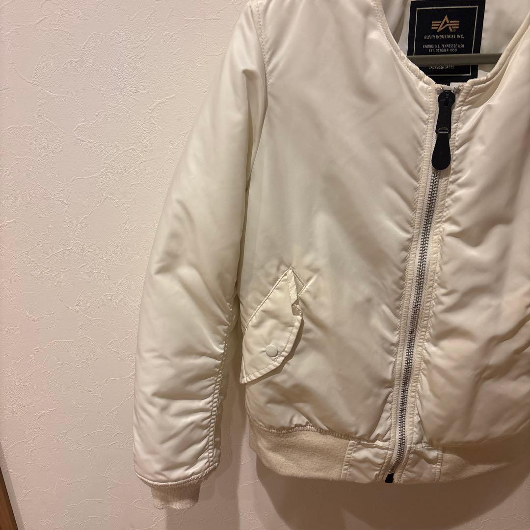 ALPHA INDUSTRIES MA-1 ノーカラー ホワイト M