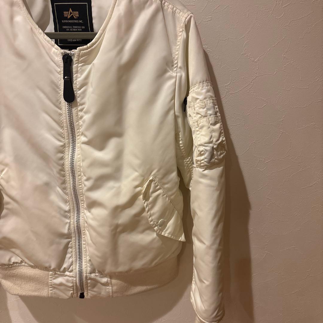 ALPHA INDUSTRIES MA-1 ノーカラー ホワイト M