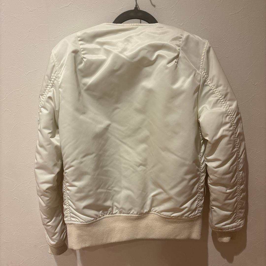 ALPHA INDUSTRIES MA-1 ノーカラー ホワイト M