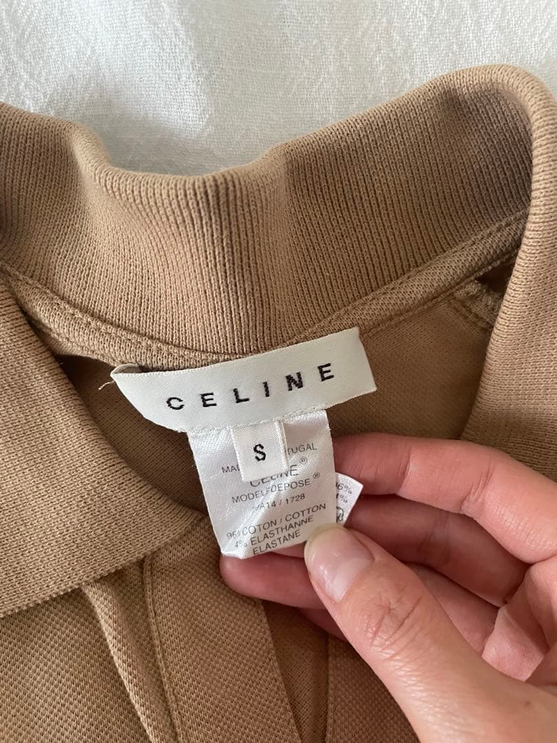 CELINE ベージュ ポロシャツ Sサイズ 半袖