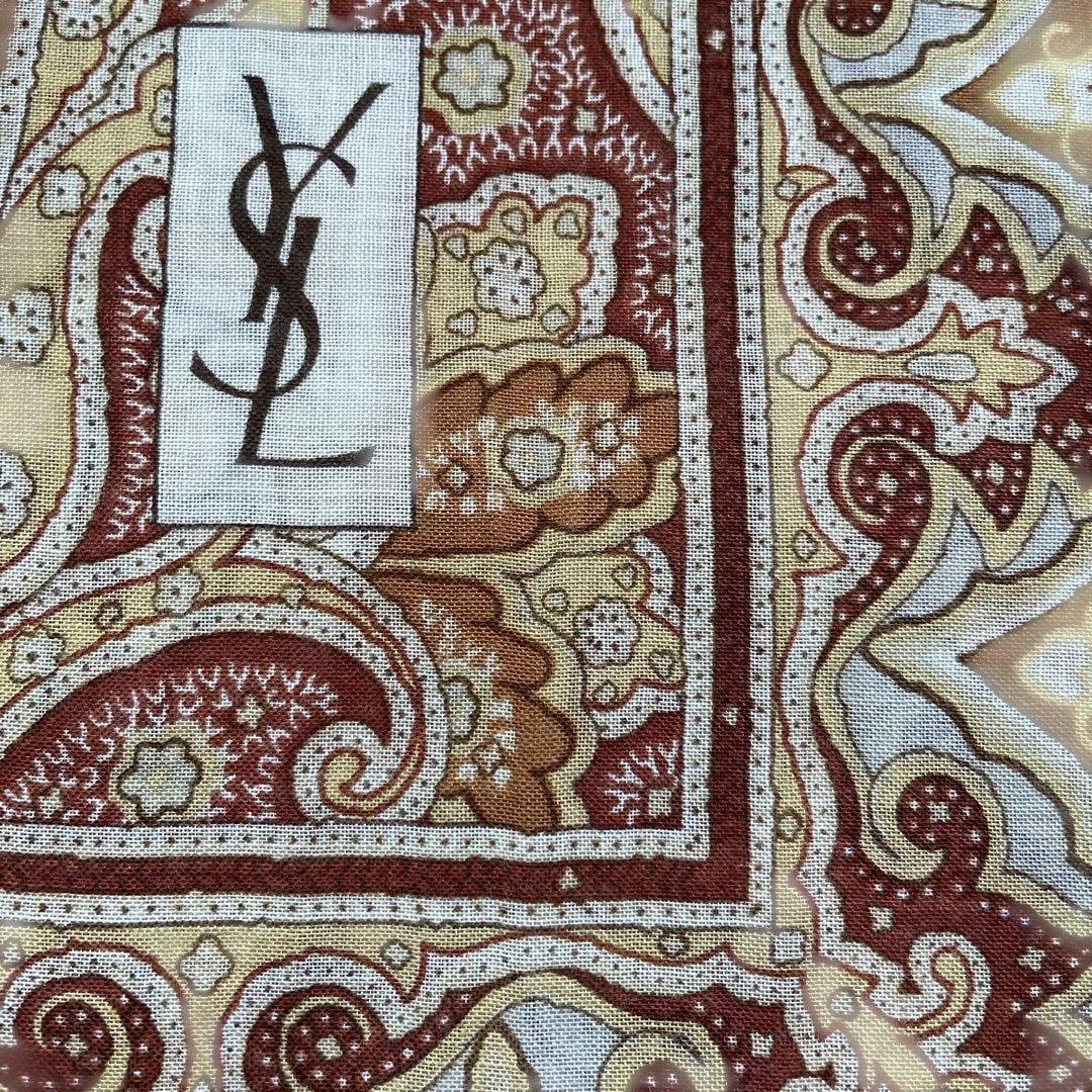 Yves Saint Laurent ペイズリー柄ウールスカーフ126㎝