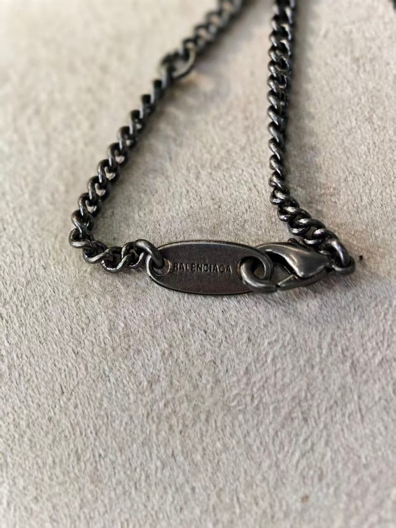 バレンシアガ BALENCIAGA 新品同様 シルバー チェーンネックレス