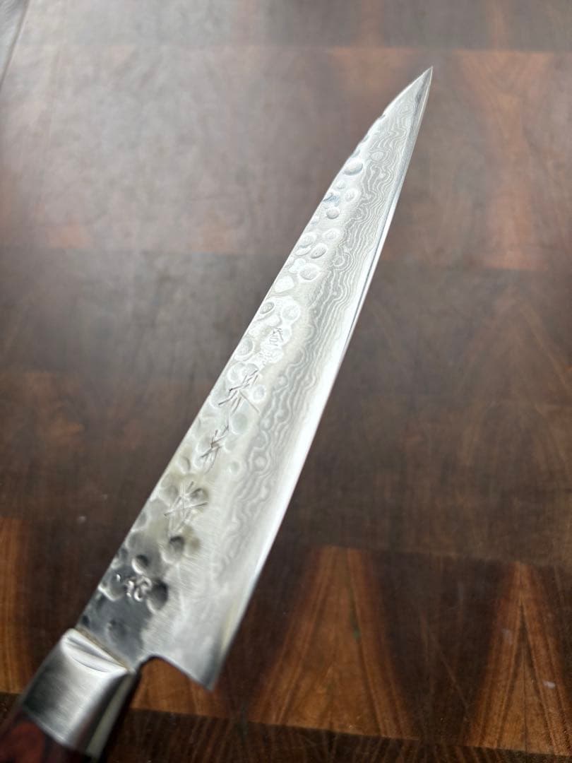 堺菊守　槌目　ダマスカス　ペティナイフ　140mm 包丁　 VG10 研ぎ済