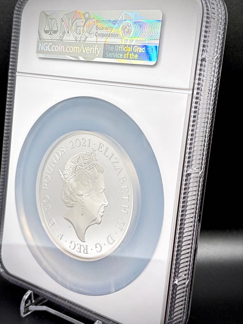 ★155g純銀★最高鑑定 2021 ゴシッククラウン 5oz 銀貨 NGC 70