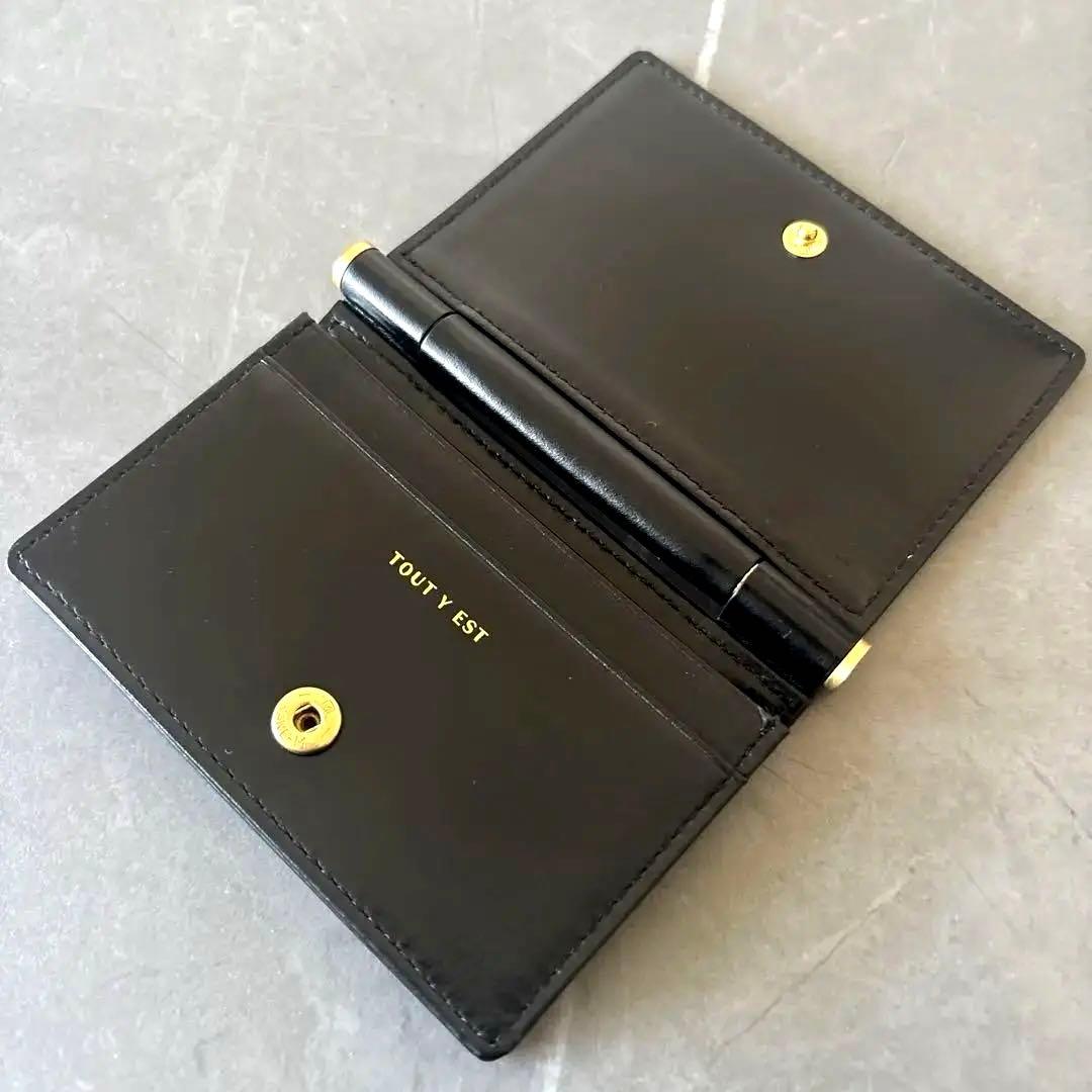 TOUT Y EST トゥティエ　ポメル名刺入れ　ブラック　カードケース　革　黒
