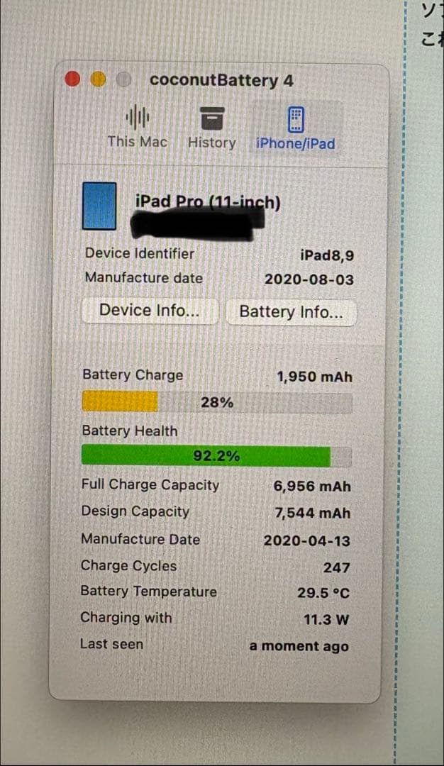 ApplePencil付　iPadPro11\" 第2世代　256GB Wi-Fi