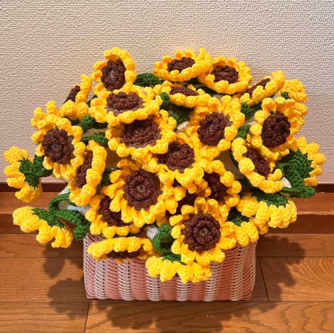 フラワーブランケット　枯れない花束　毛糸の花　フラワーブーケ　プレゼント　編み物