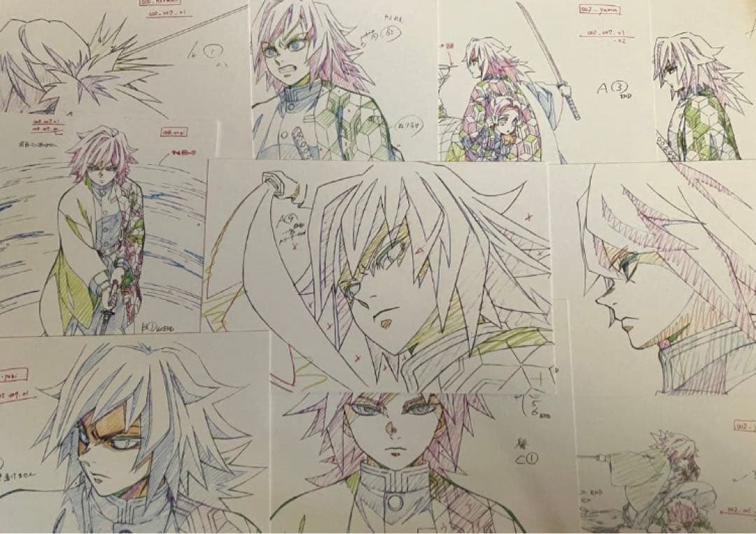 冨岡義勇　鬼滅の刃 絵巻　展示原画　ポストカード　10枚セット