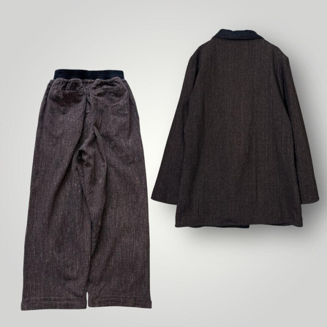 The Sakaki ザサカキ /セットアップ 作務衣 M　ＪＡＰＡＮ ブラウン