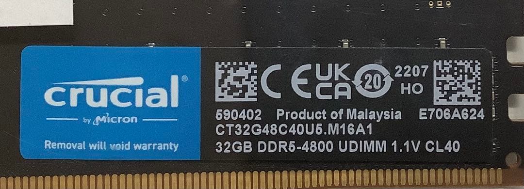 Crucial DDR5 64GB(32×2) CT2K32G48C40U5