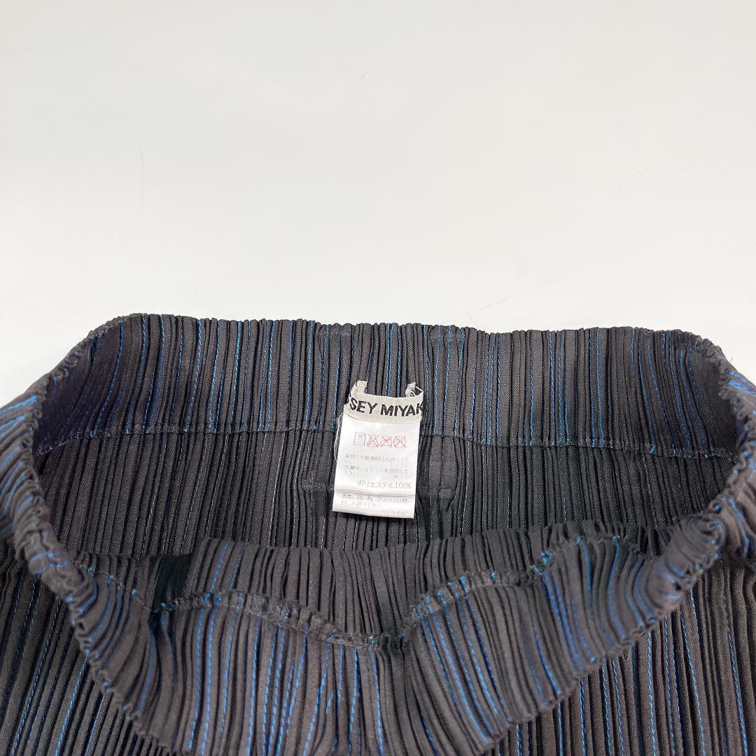 美品 ISSEY MIYAKE プリーツ ロングスカート M 黒 ストライプ