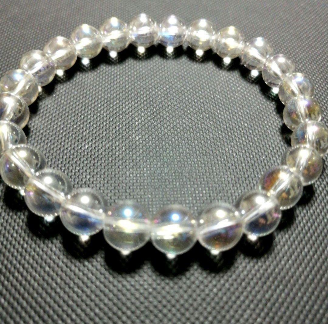 天然石✨【オーロラ水晶】ブレスレット　ハンドメイド⑤
