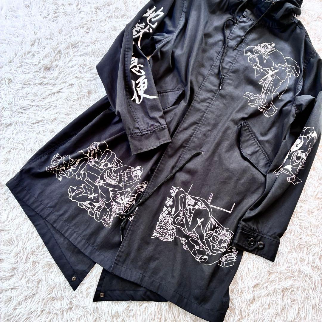 【美品　希少柄】DELIVERY HELLS　モッズコート　地獄特急便　浮世絵