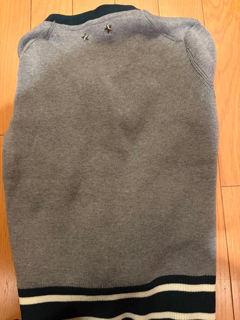 bibiy正規品大人気ロゴ リボン付きカーディガン グレー