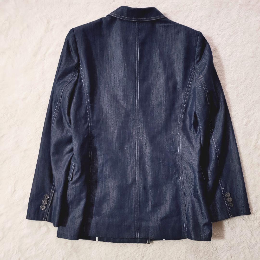 美品 アナイ 定価4万9千 デニムライクダブルジャケット 38 ネイビー 日本製