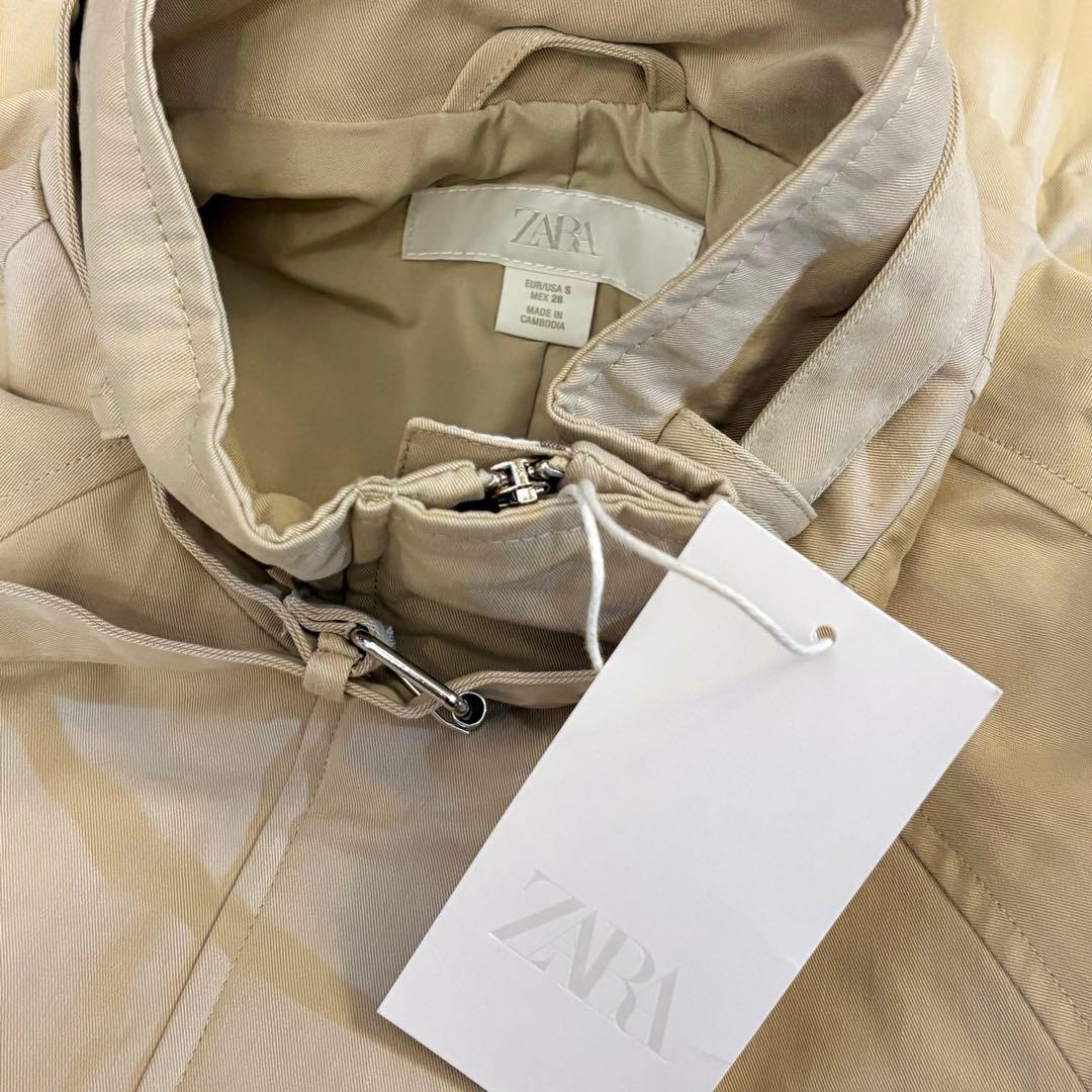 【ZARA】ザラ S オーバーサイズ ハイネックボンバージャケット チェック