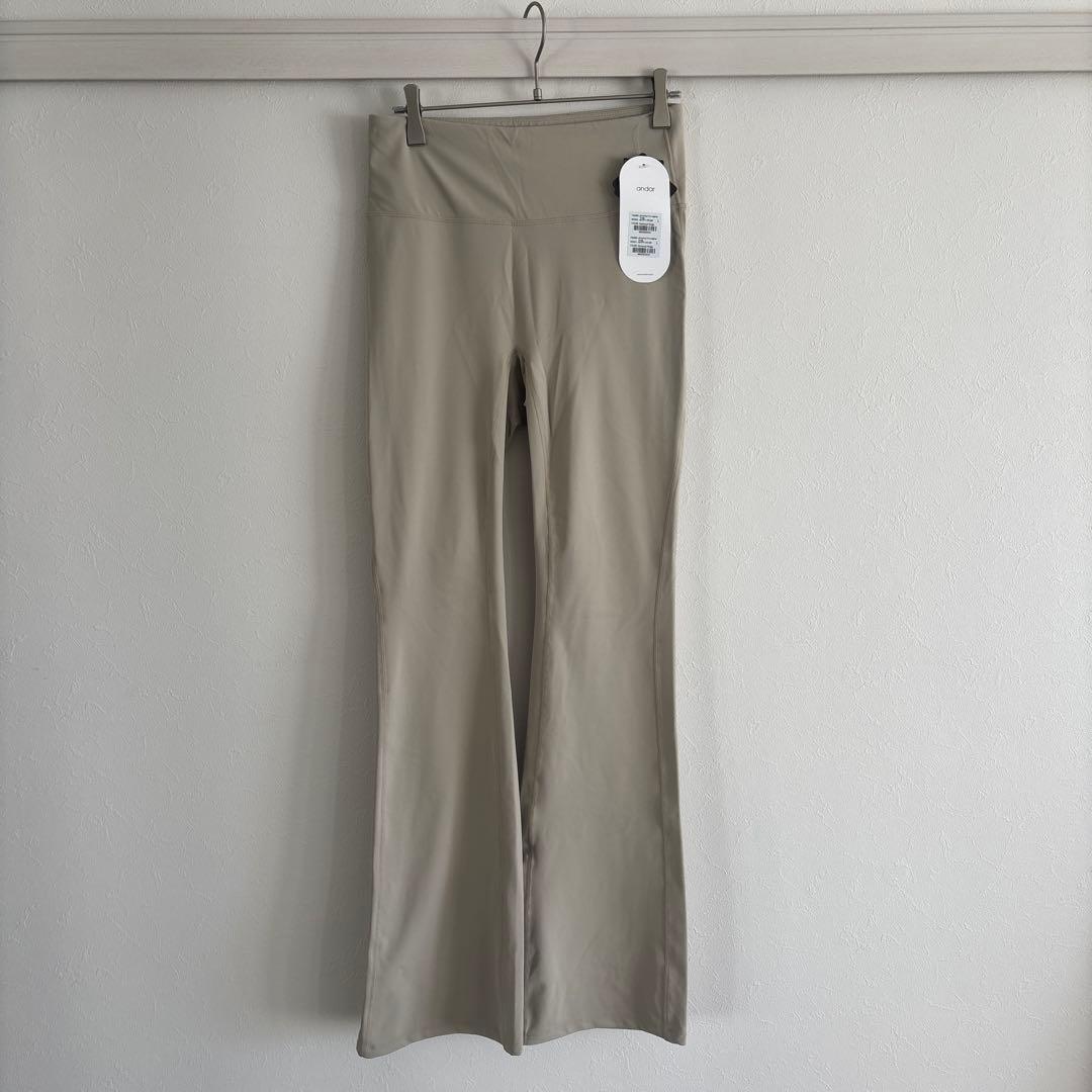 andar フレアレギンス　ロング　 L オートミールベージュ