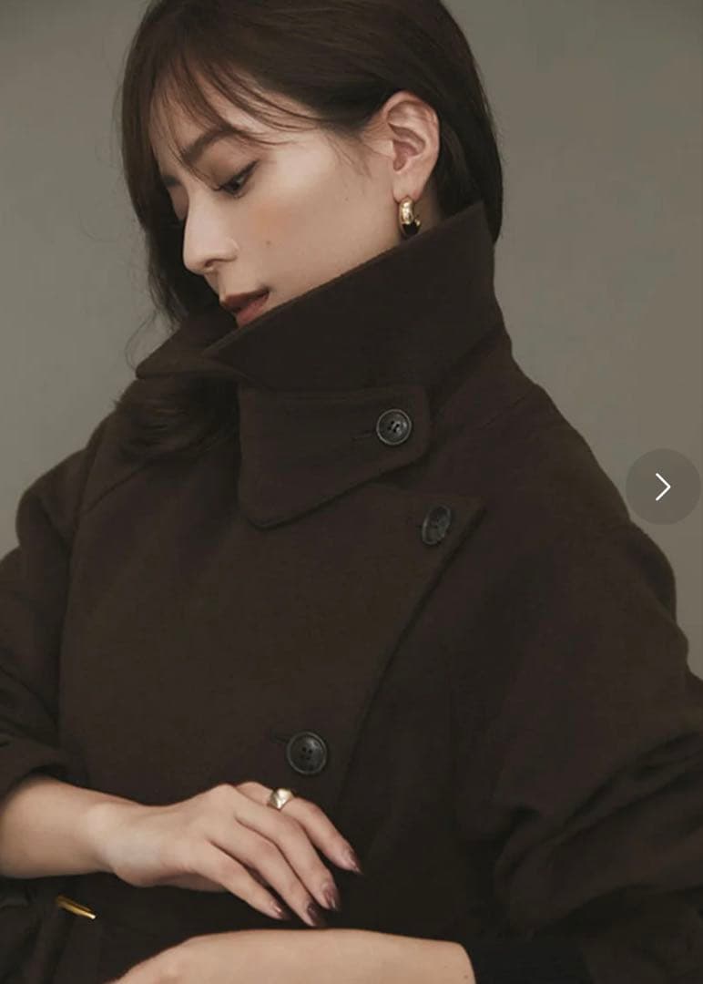 anuansウールロングトレンチコート BROWN