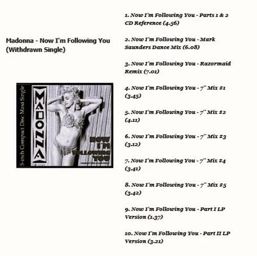 MADONNA　Now I'm Following You　貴重 CDシングル