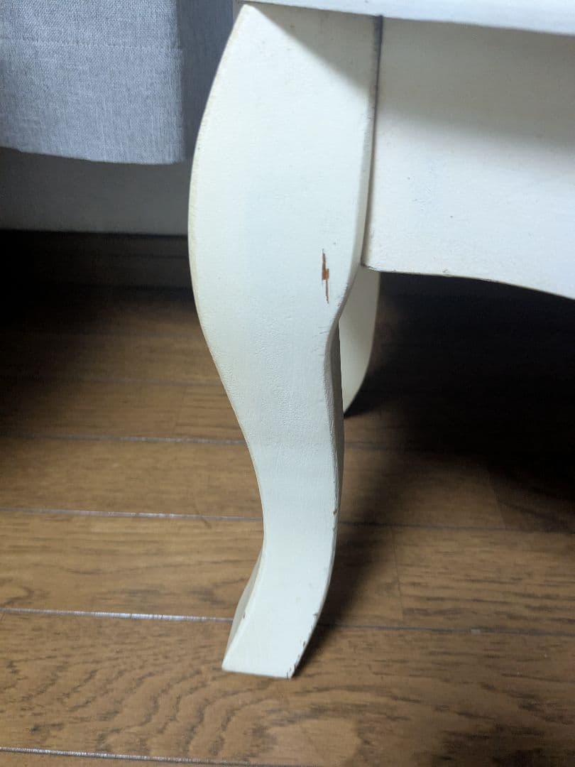ホワイト 花柄 3段チェスト