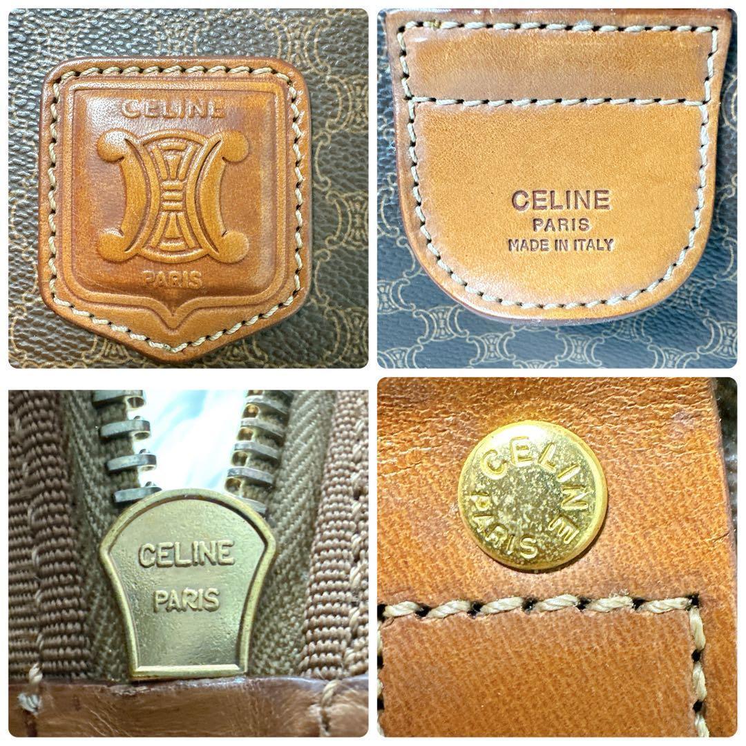 美品✨CELINE ボストンバック 大容量 マカダム柄 トリオンフ 鍵付き 旅行