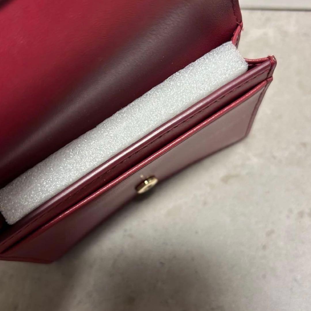【かつら】FURLA 名刺入れ レディース 赤 ワインレッド