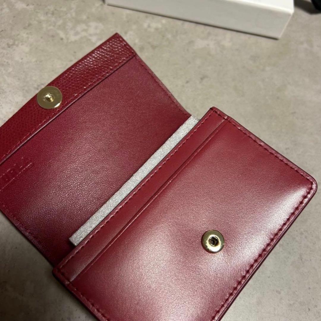 【かつら】FURLA 名刺入れ レディース 赤 ワインレッド